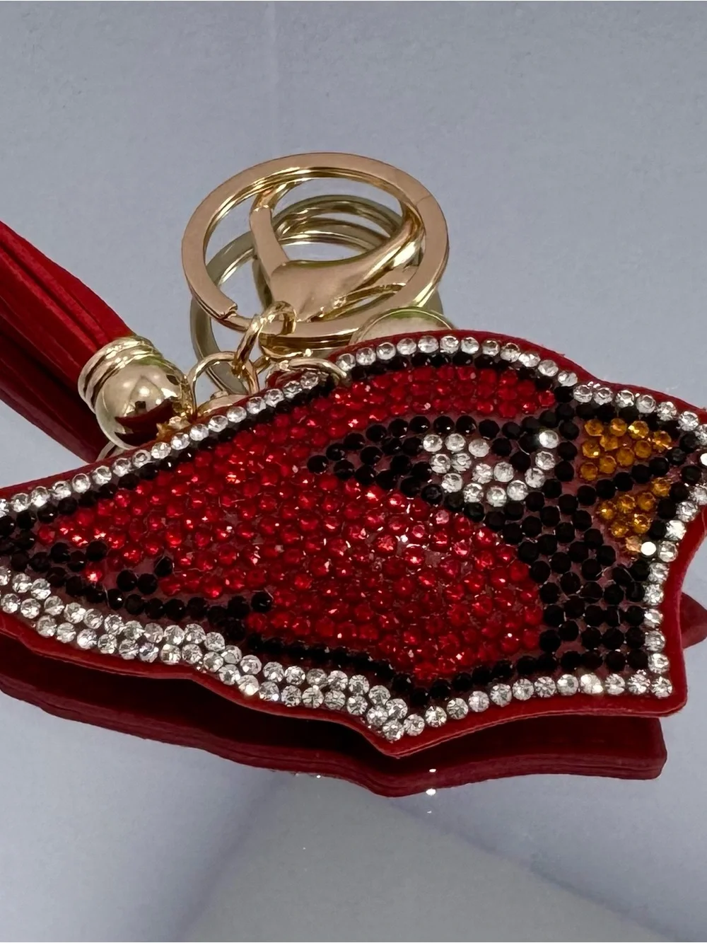 New Red Crystal Cardinal Keychain